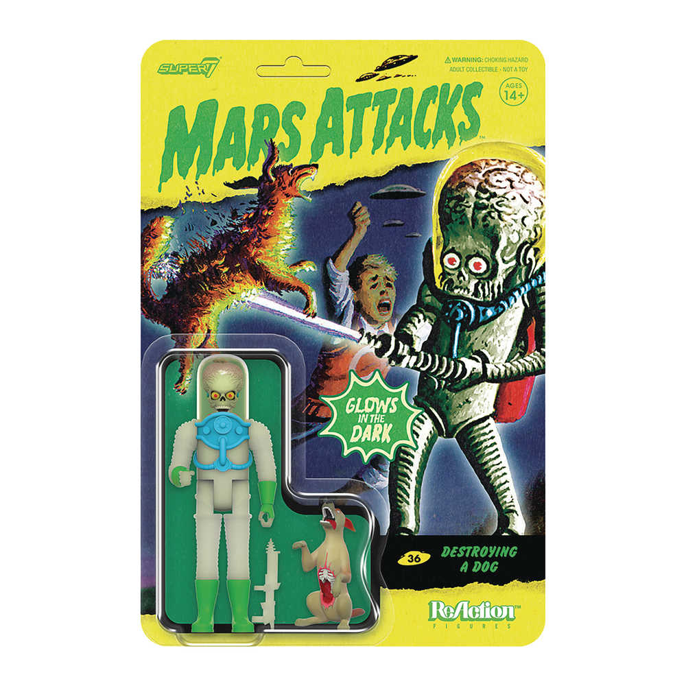 Mars Attacks W2 Destorying A Dog Glow Reaction Figure