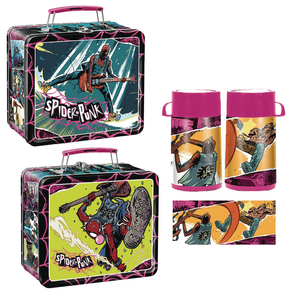 Sdcc 2024 Tin Titans Spider Punk Previews Exclusive Lunch Box W Bev Cont