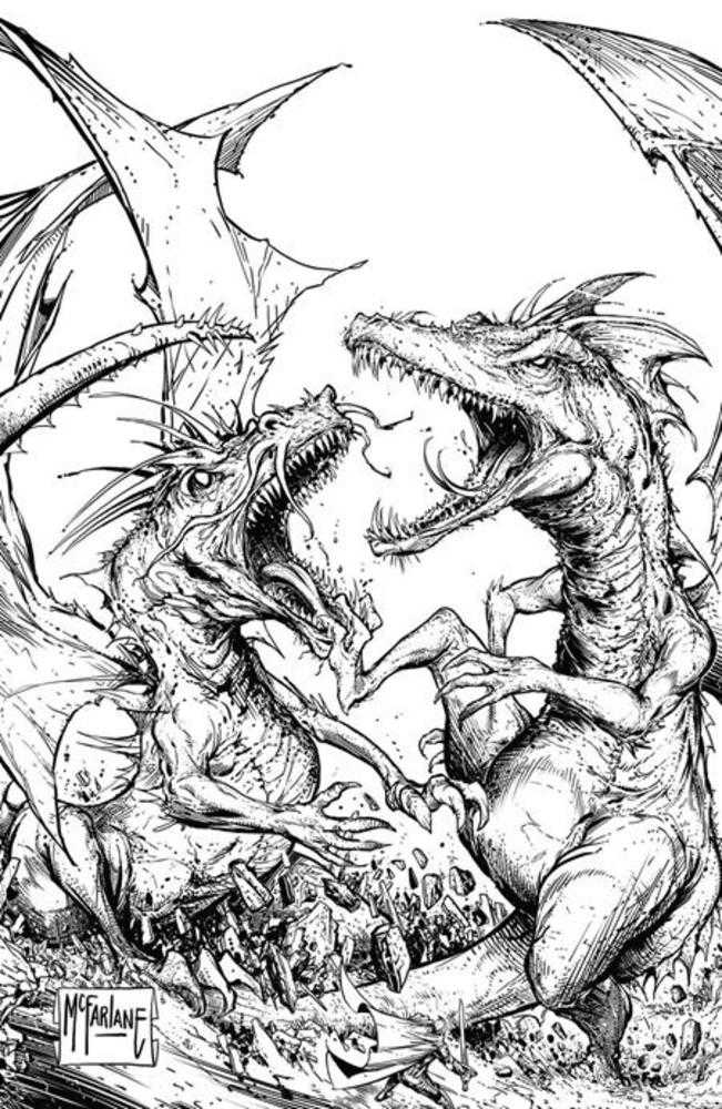 Knights vs Samurai #1 Cover B 1 in 50 Todd McFarlane Black & White Signed Full Art Variant