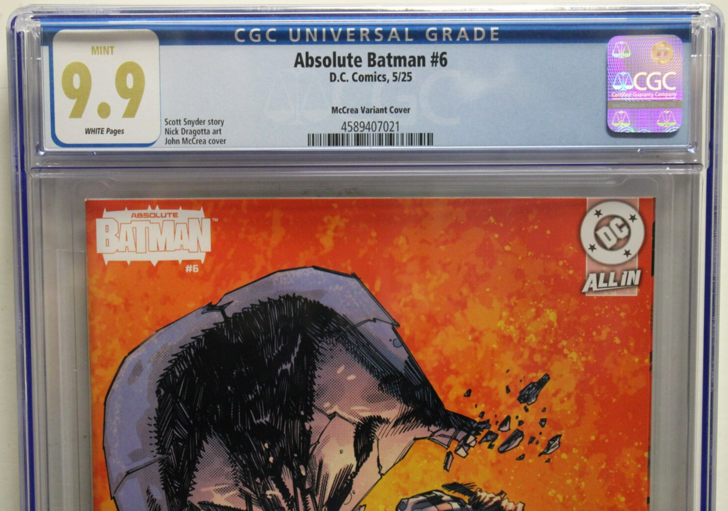 ABSOLUTE BATMAN #6 (2025) CGC 9.9 Black Mask Scott Snyder, McCrea 1:25 Variant