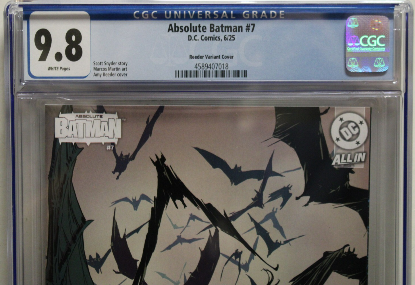 ABSOLUTE BATMAN #7 (2025) CGC 9.8, 1:25, Mr. Freeze, Scott Snyder, Amy Reeder