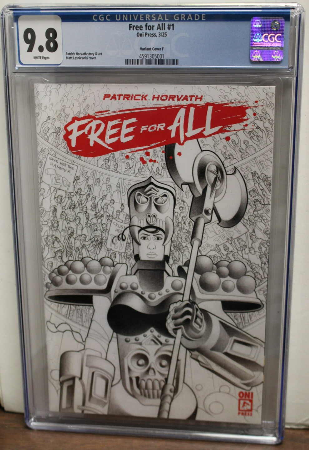 FREE FOR ALL #1 (2025) CGC 9.8 1:10, Ted Brooks, Patrick Horvath Matt Lesniewski