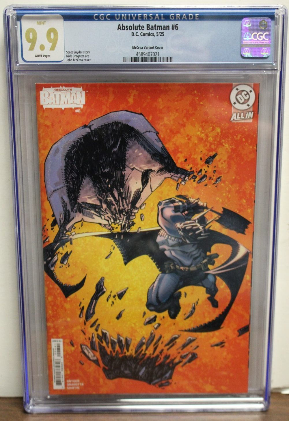 ABSOLUTE BATMAN #6 (2025) CGC 9.9 Black Mask Scott Snyder, McCrea 1:25 Variant