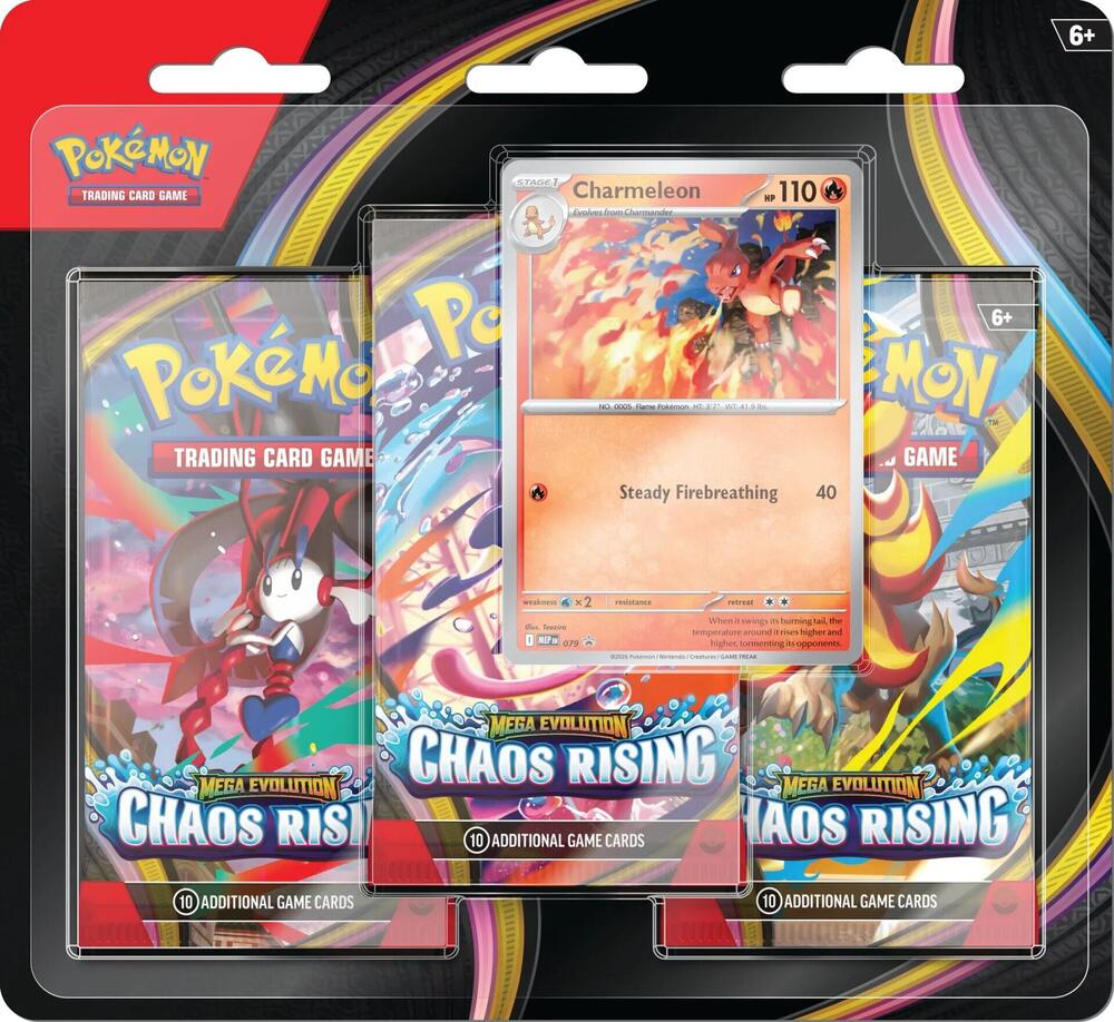 Pokémon: Mega Evolution: Chaos Rising 3-Pack Blister