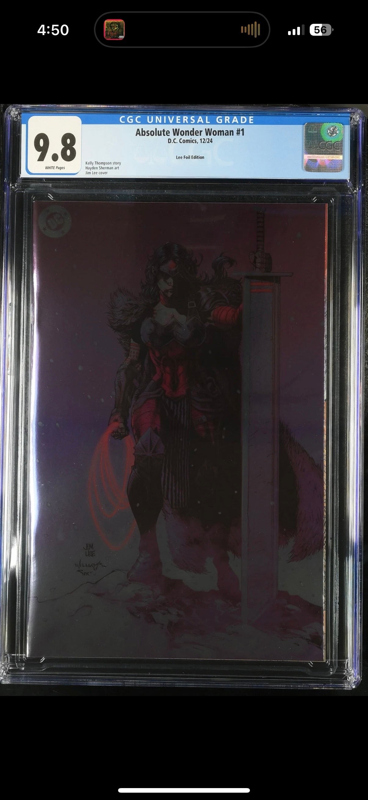 CGC 9.8 Absolute Wonder Woman #1 Cover J Jim Lee Foil Variant