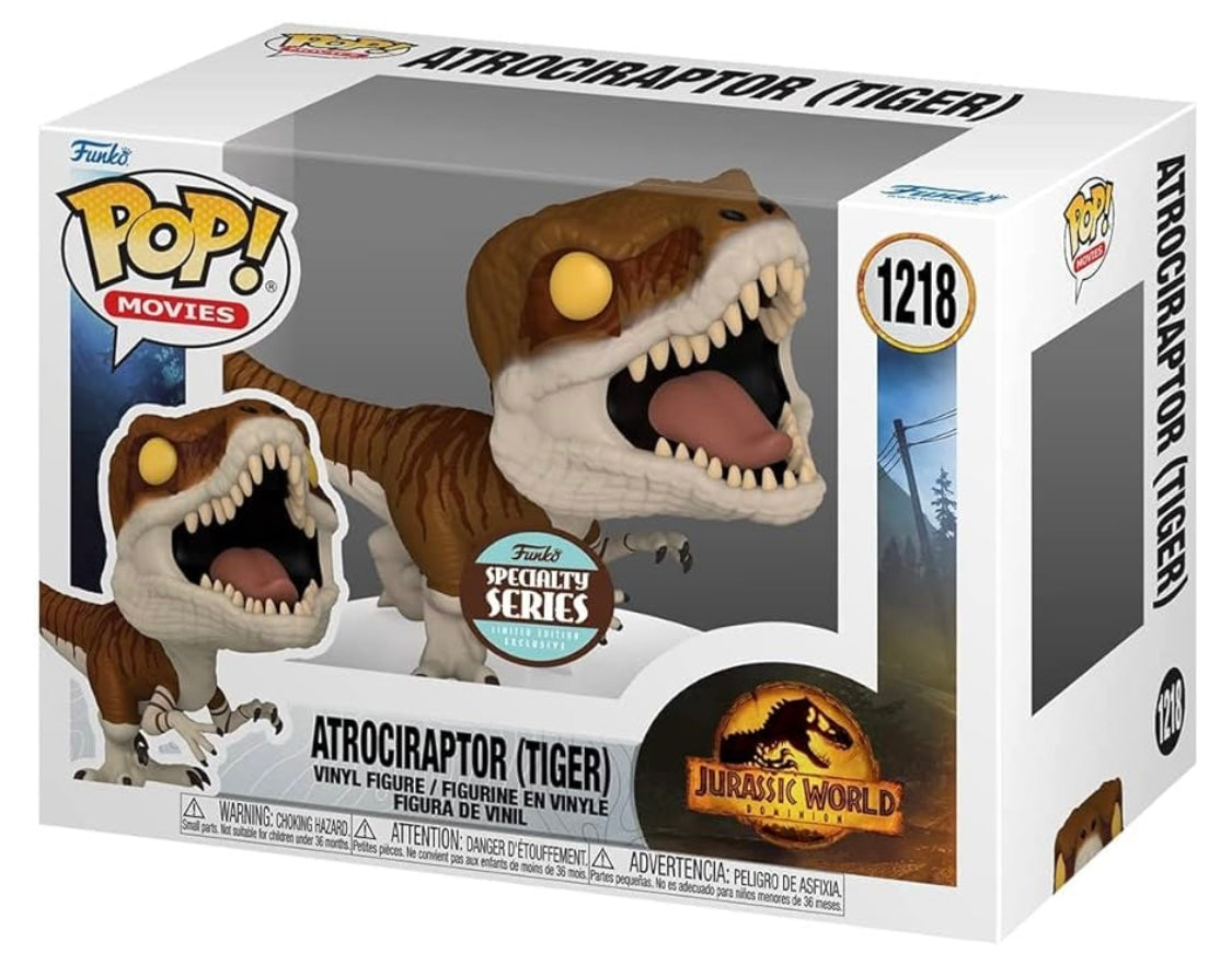 Funko POP! Jurassic World Dominion - Atrociraptor (Tiger) Specialty Series Funko Vinyl Figure (Bundled with Compatible Box Protector Case) #1218