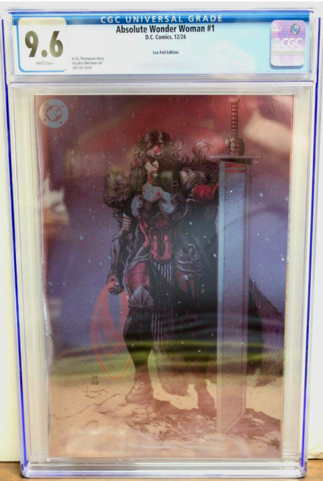 CGC 9.6 Absolute Wonder Woman #1 Cover J Jim Lee Foil Variant