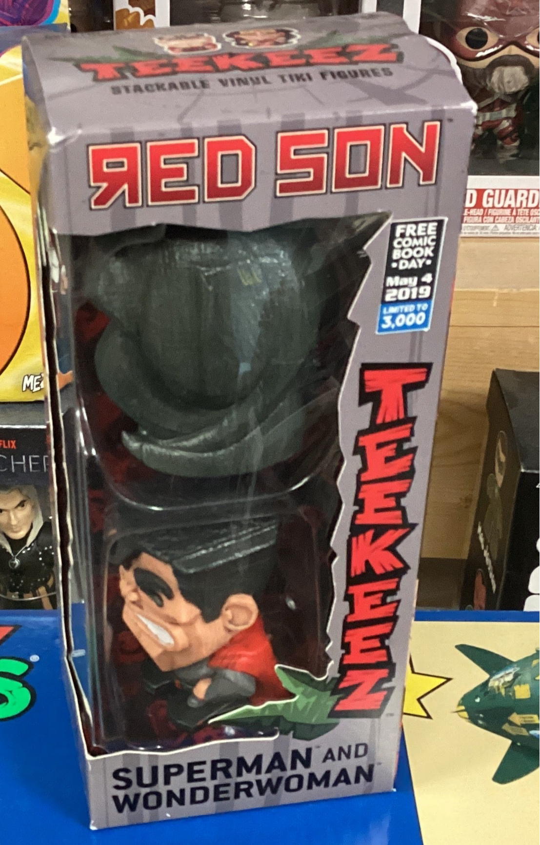 Free Comic Book Day 2019 Teekeez Red Son Superman Wonder Woman Vinyl Figure 2pk