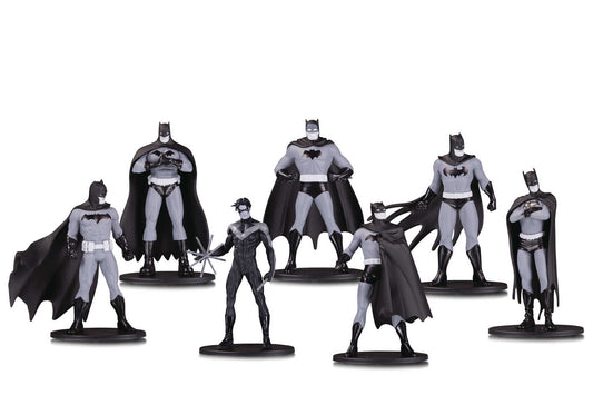 Batman Black & White Mini PVC Figure 7 Pack Set One