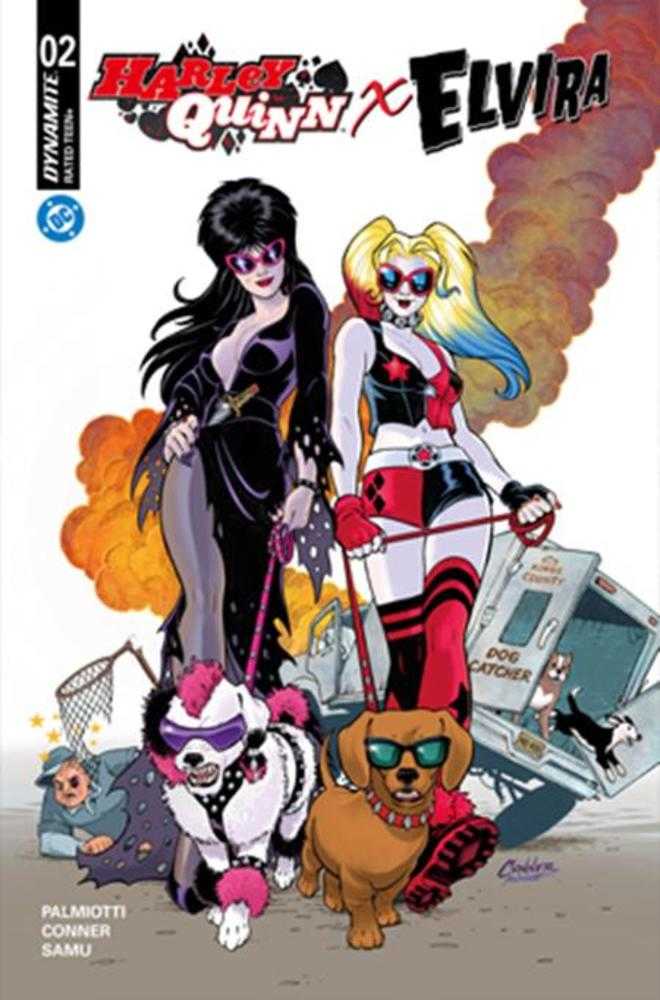 Harley Quinn X Elvira #2 Cover A Amanda Conner Dogs