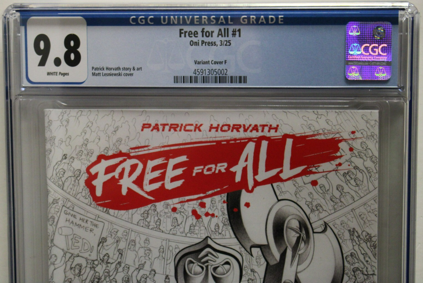 FREE FOR ALL #1 (2025) CGC 9.8 1:10, Ted Brooks, Patrick Horvath Matt Lesniewski