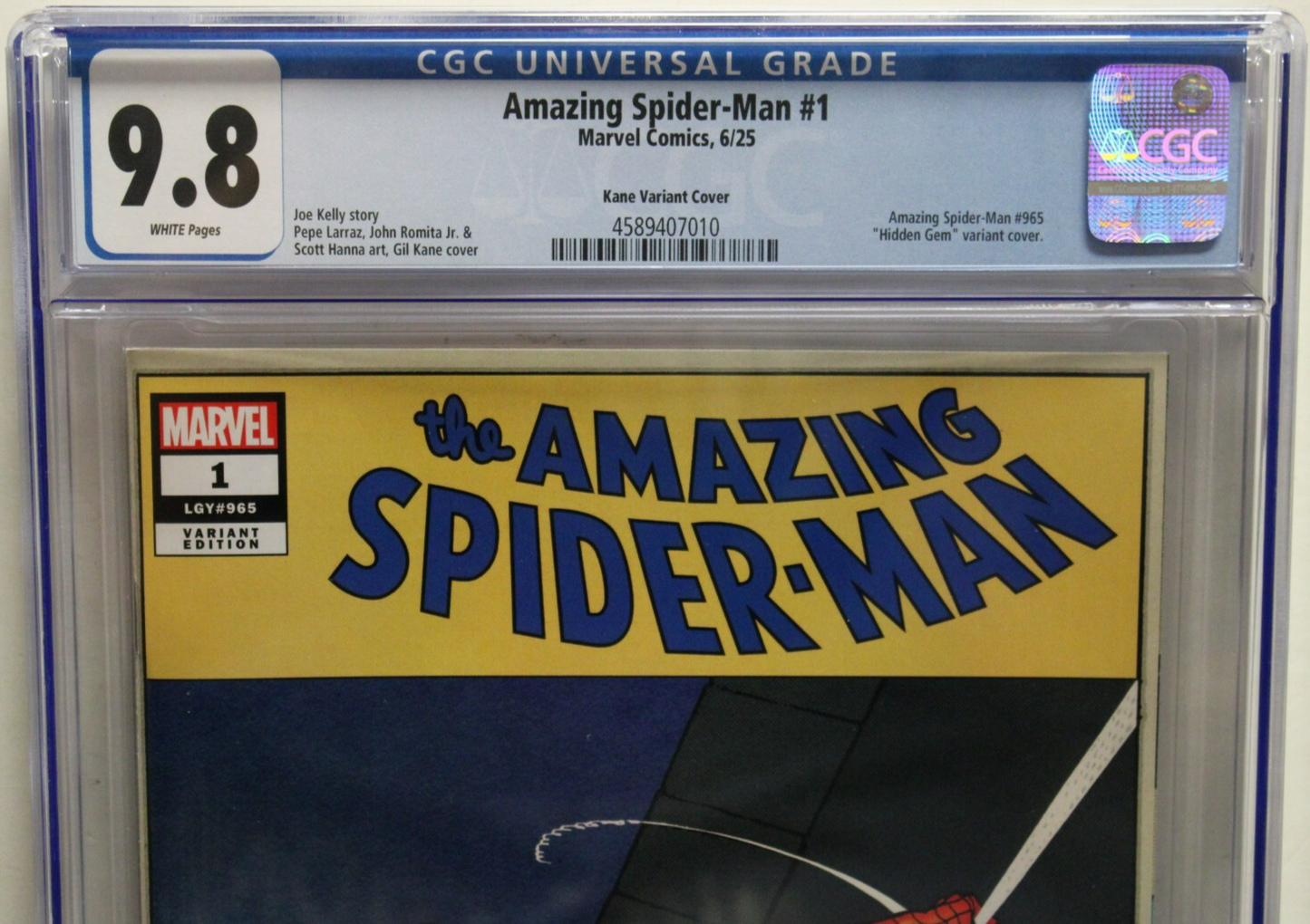 AMAZING SPIDER-MAN #1 (2025) CGC 9.8 Rhino 1:50 Gil Kane Variant, Marvel