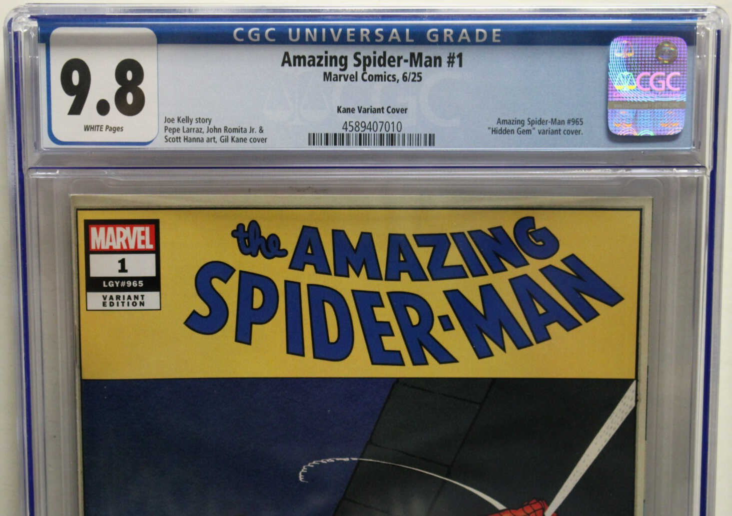AMAZING SPIDER-MAN #1 (2025) CGC 9.8 Rhino 1:50 Gil Kane Variant, Marvel