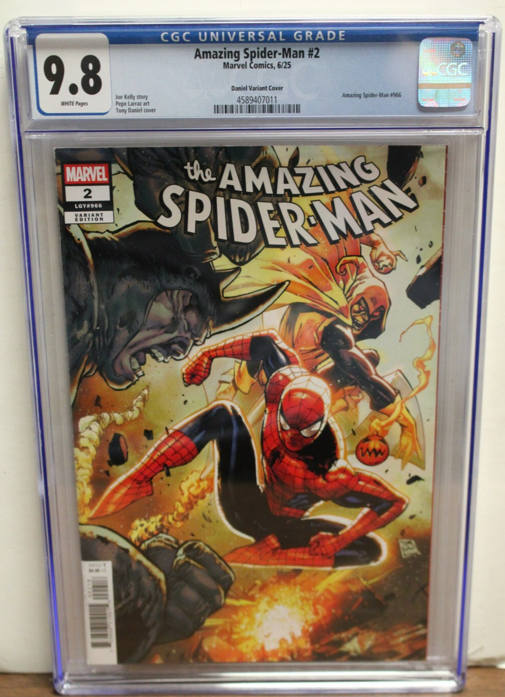 AMAZING SPIDER-MAN #2 (2025) CGC 9.8, 1:25, Rhino, Joe Kelly, Tony Daniel
