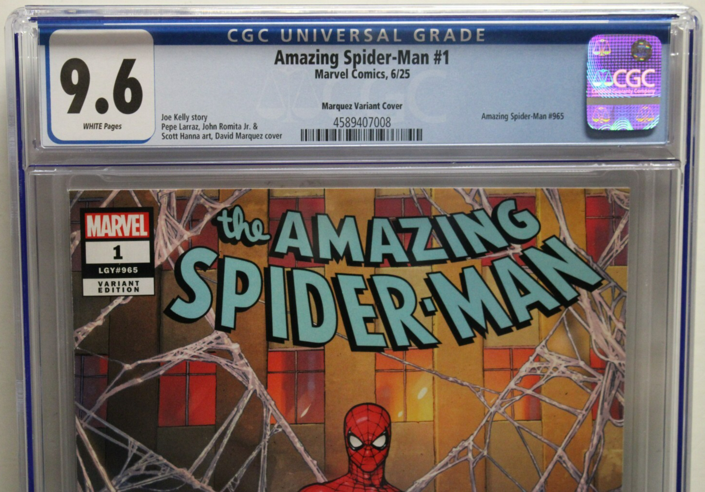 AMAZING SPIDER-MAN #1 (2025) CGC 9.6, 1:25, Rhino, Joe Kelly, David Marquez
