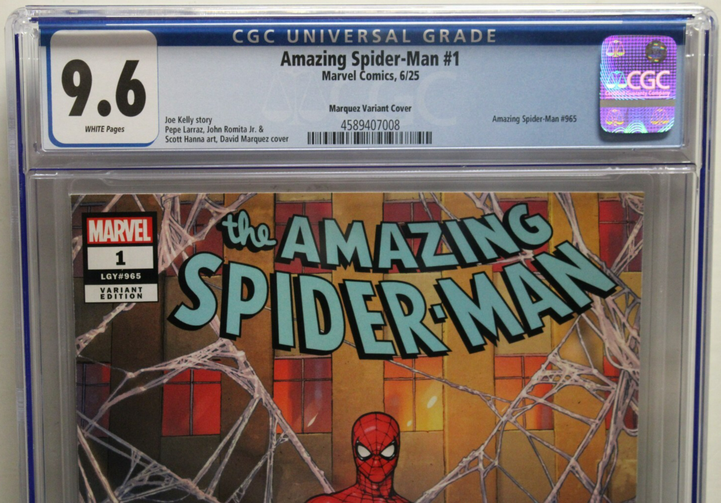 AMAZING SPIDER-MAN #1 (2025) CGC 9.6, 1:25, Rhino, Joe Kelly, David Marquez