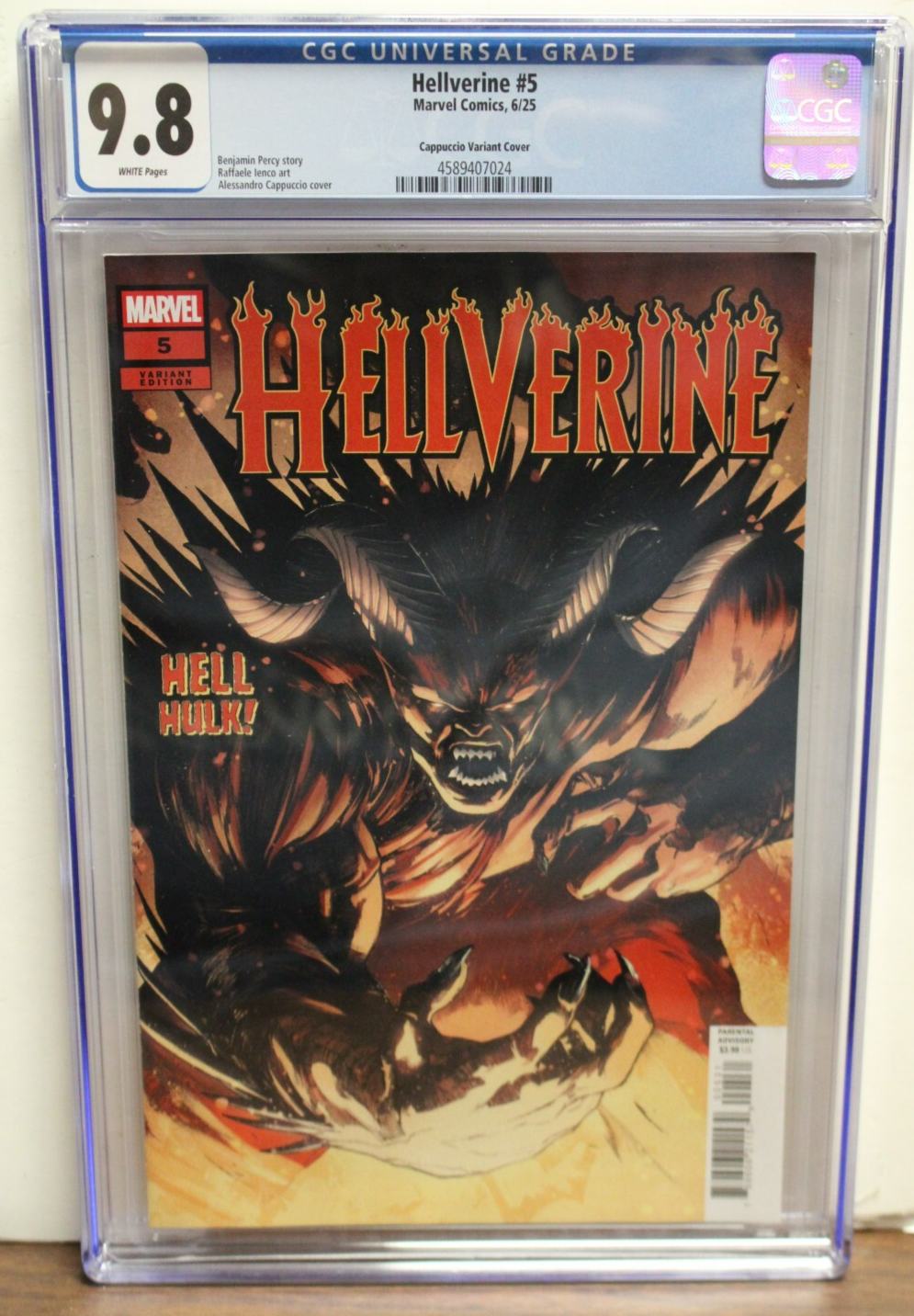 HELLVERINE #5 (2025) CGC 9.8, 1st Hell Hulk Cameo, Alessandro Cappuccio Variant