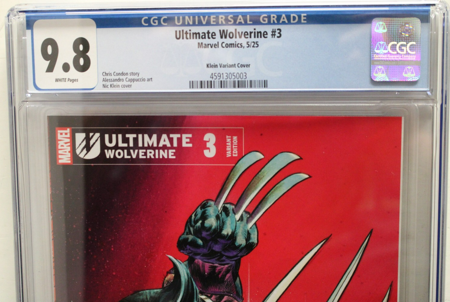 ULTIMATE WOLVERINE #3 (2025) CGC 9.8, 1:25, Chris Condon, Nic Klein, Marvel