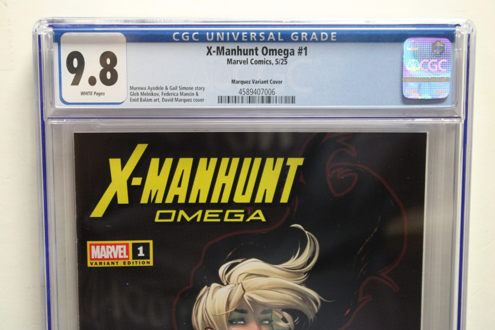 X-MANHUNT OMEGA #1 (2025) CGC 9.8  David Marquez 1:25 Variant Gail Simone MARVEL