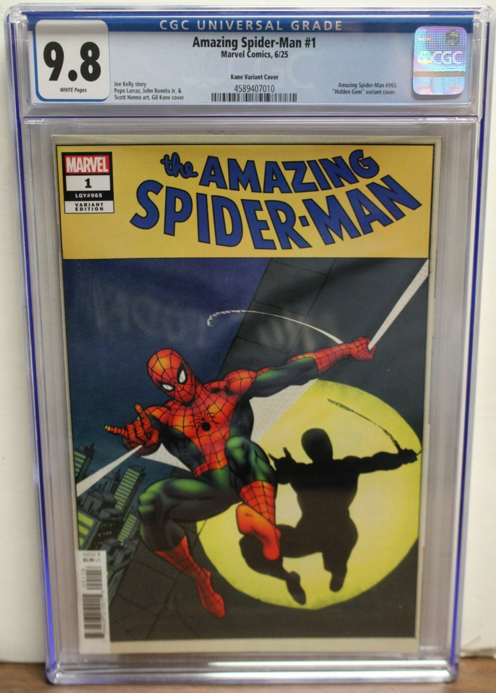 AMAZING SPIDER-MAN #1 (2025) CGC 9.8 Rhino 1:50 Gil Kane Variant, Marvel