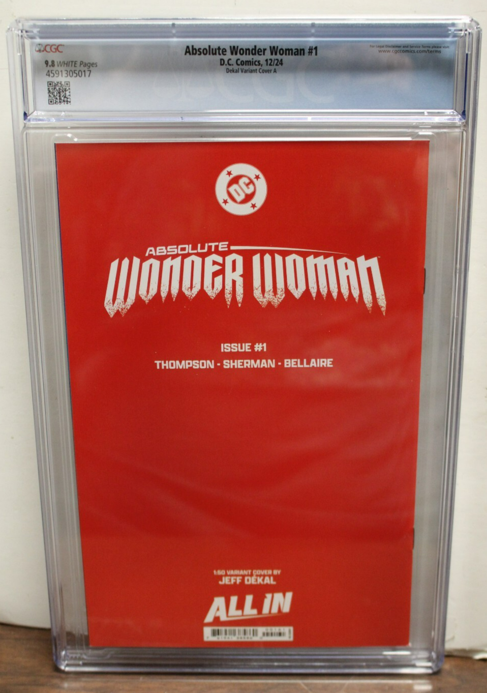 ABSOLUTE WONDER WOMAN #1 (2024) CGC 9.8, Kelly Thompson, Jeff Dekal, DC Comics