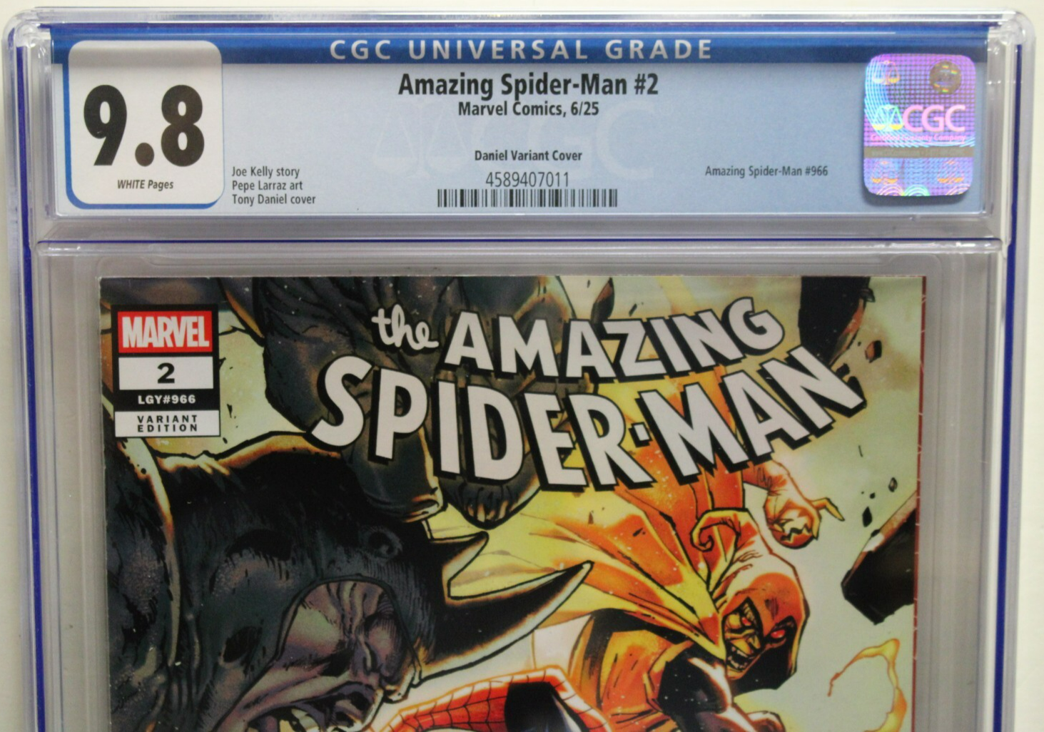 AMAZING SPIDER-MAN #2 (2025) CGC 9.8, 1:25, Rhino, Joe Kelly, Tony Daniel
