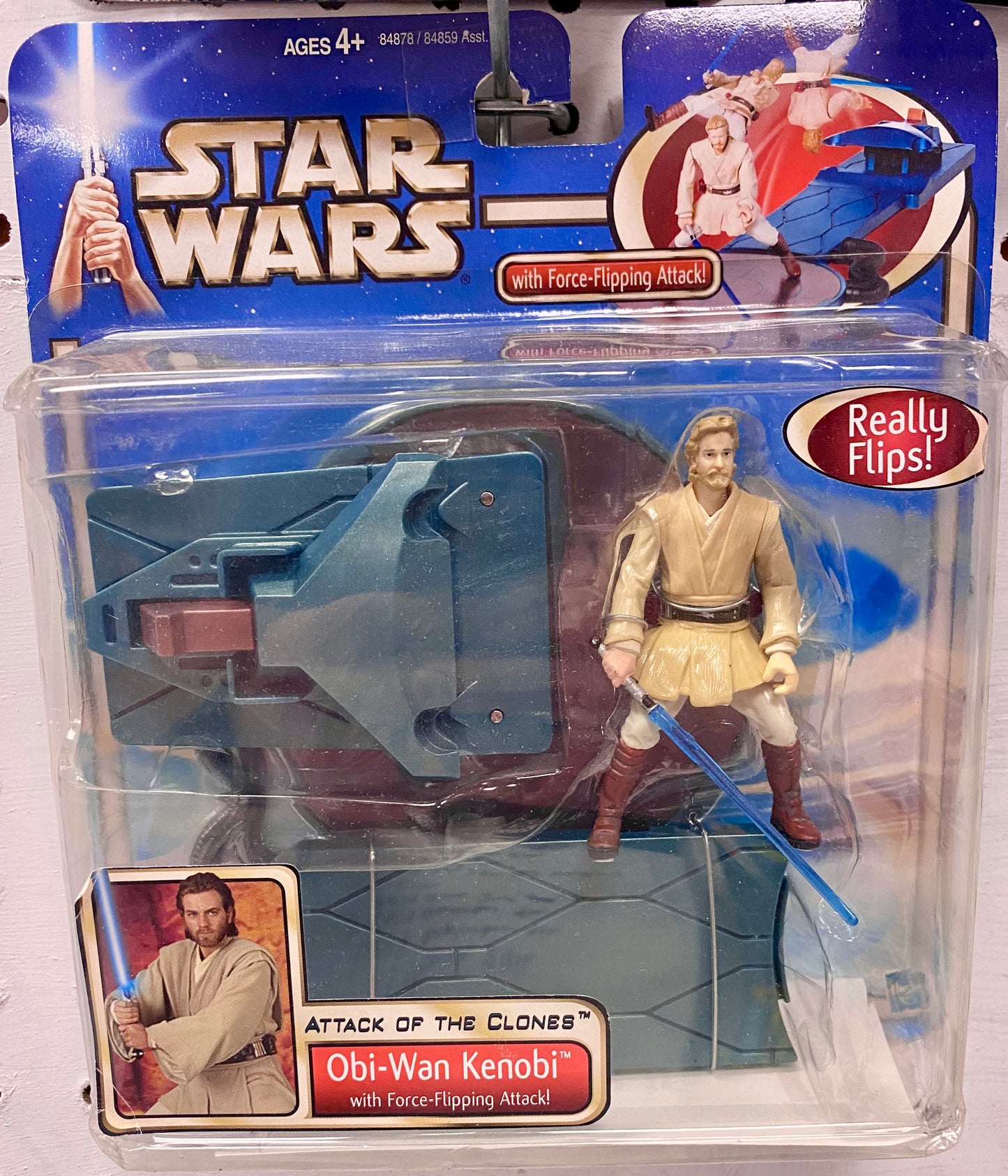 Star Wars: Attack of the Clones: Deluxe Obi-Wan Kenobi w/ Force-Flipping Attack