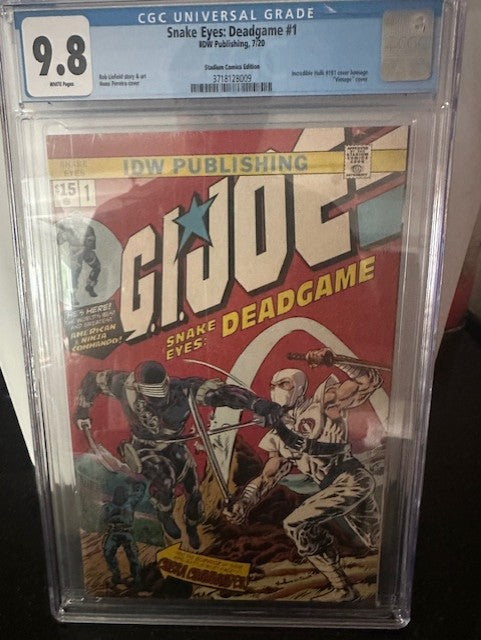 GI-Joe: Snake Eyes Deadgame #1 (2020) - CGC 9.8 - Incredible Hulk 181 cover homage